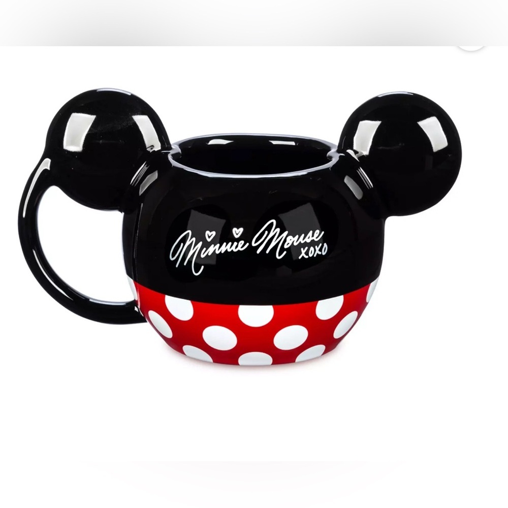 Disney Minnie Mouse XOXO Ceramic 3D Ears Red Polka Dot Mug Cup 20oz - Picture 3 of 11